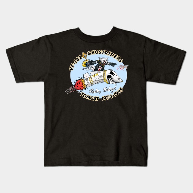 VF-142 Ghostriders Nose Art Variation Kids T-Shirt by MBK